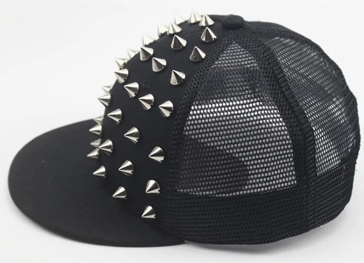 Chapeau plat à rivets pour hommes et femmes, Punk Rock, casquettes de Baseball à clous Hip Hop, homm