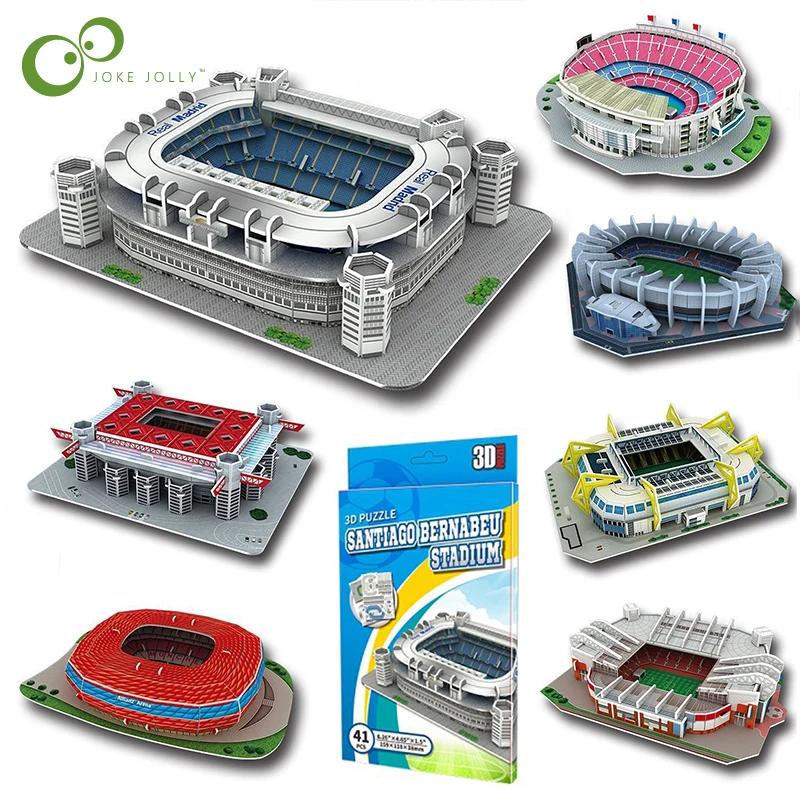 Terrain de Football Miniature en 3D, Puzzle à Faire Soi-Même, Modèles de Stades de renommée Mondiale