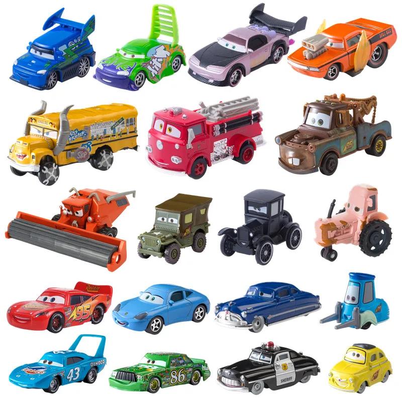Voitures Disney Pixar, jouet Lightning McQueen Jackson Storm Mater Sally Sheriff 1:55, modèle de voi