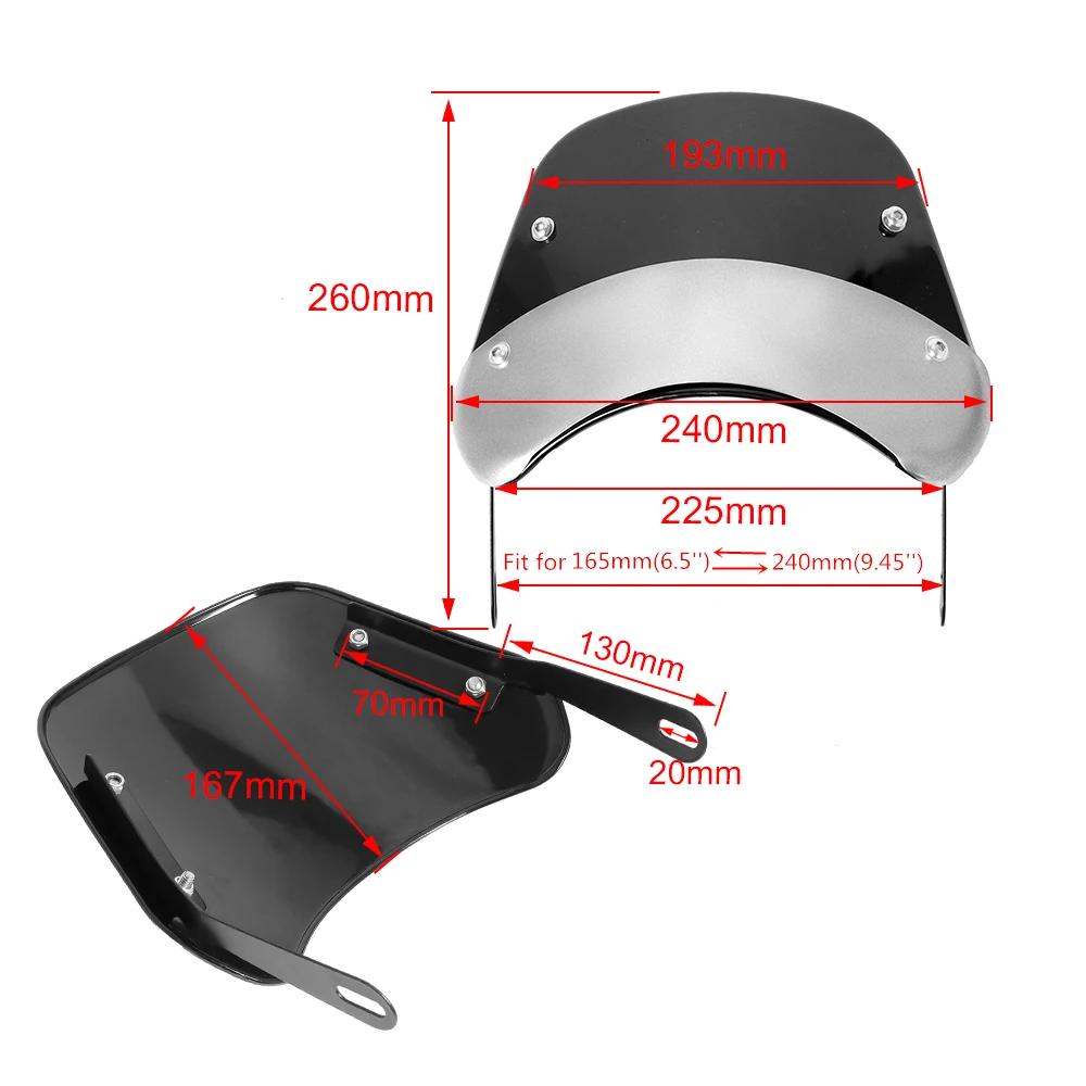8 styles 6.5 "-9.45" pare-brise de phare de moto déflecteur de vent pare-brise universel pour Harley
