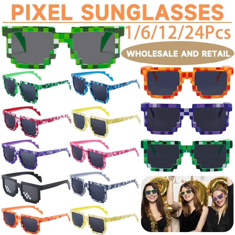 Lunettes de soleil Pixel rétro pour adultes, garçons et filles, accessoires Photo, fournitures de fê