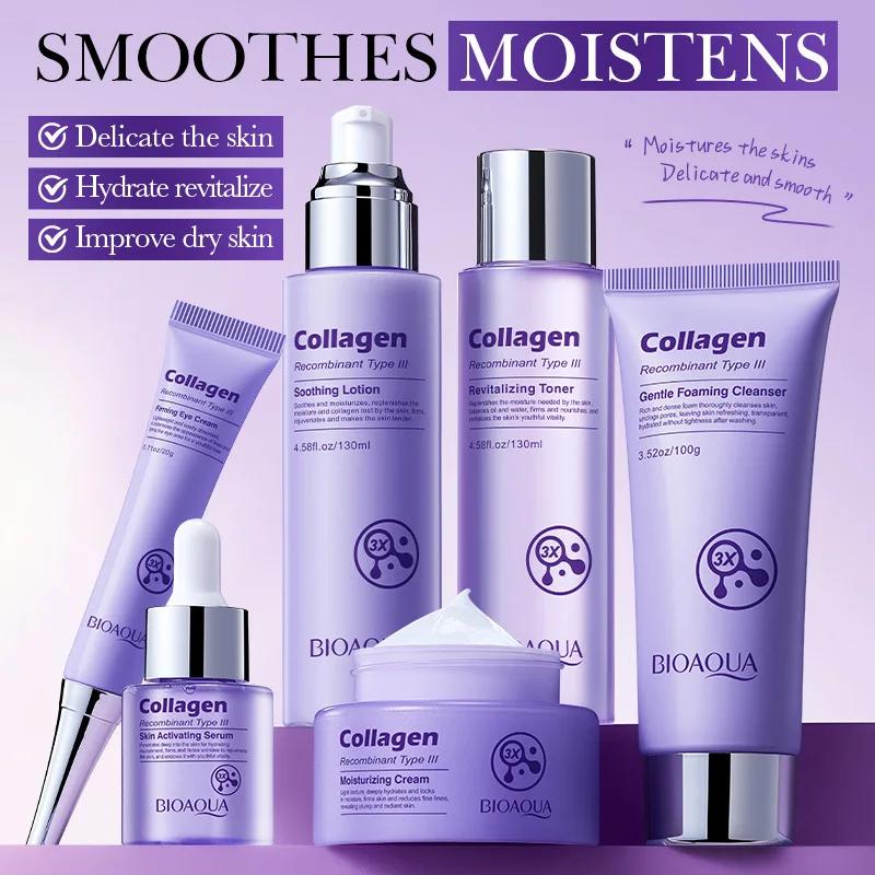 Soins de la peau Anti-rides, ensemble de Six pièces au collagène, Anti-âge et raffermissant, y compr