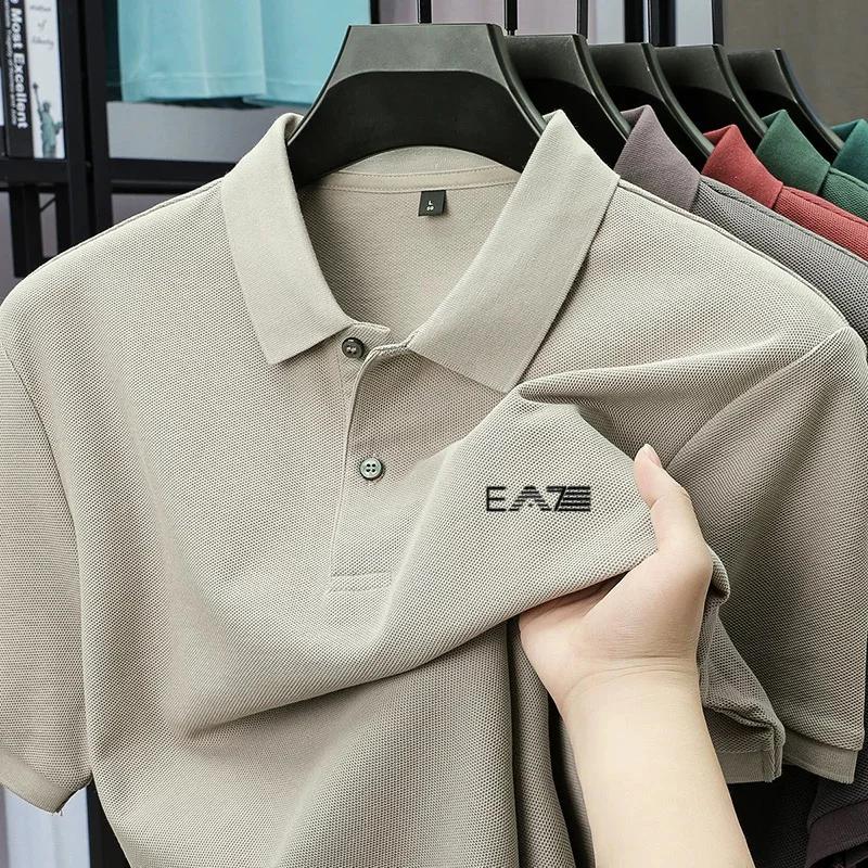 Polo de marque de luxe à manches courtes avec lettres imprimées, haut pour homme, été, 100% coton, c
