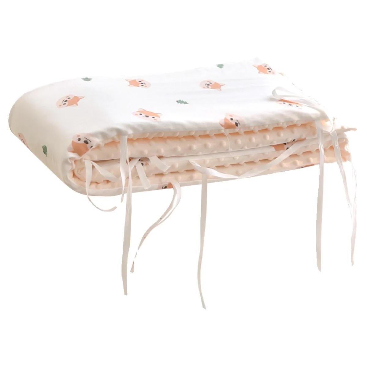 Pare-chocs de berceau en coton 2M pour enveloppe de protection, attelle de lit de couleur unie pour 