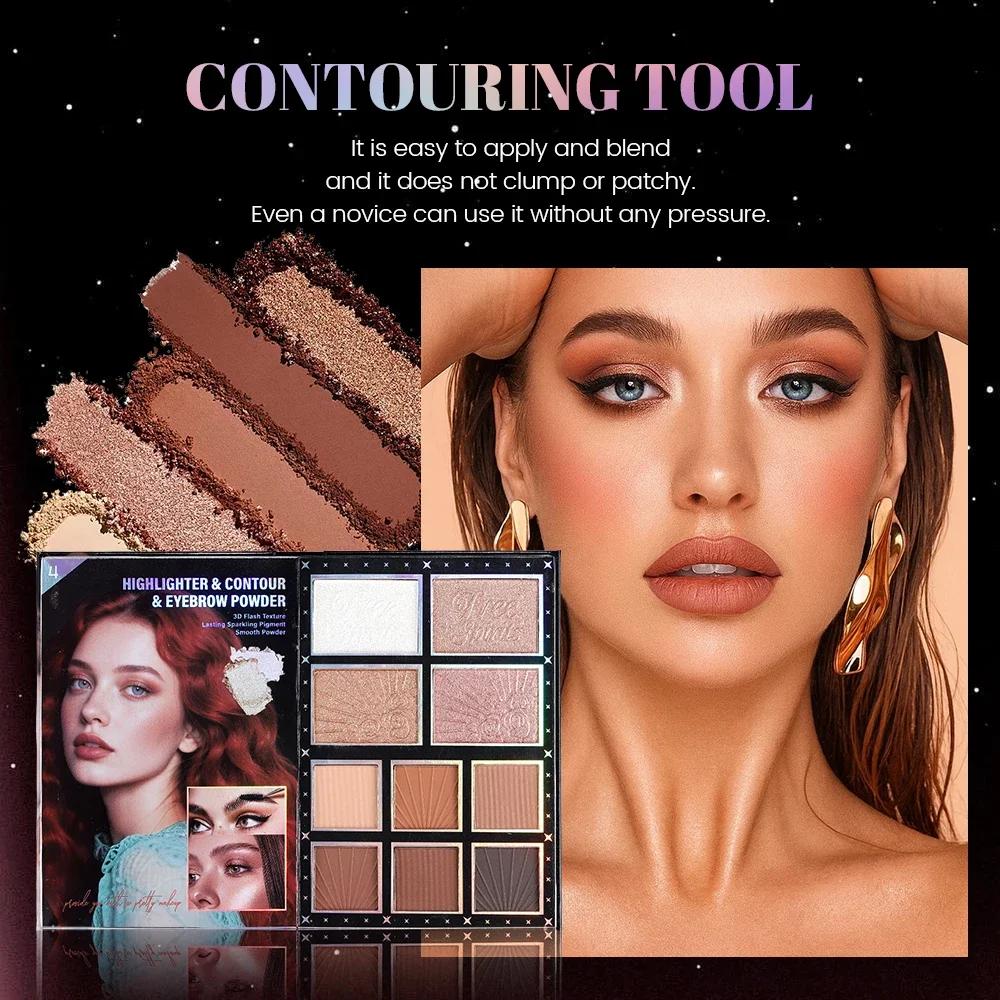 livre magique de maquillage, y compris ombre à paupières, brillant à lèvres, fard à joues en poudre,
