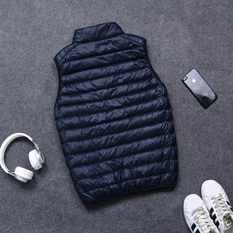 Automne et hiver hommes 90% duvet de canard blanc gilet décontracté léger vers le bas chaud solide s