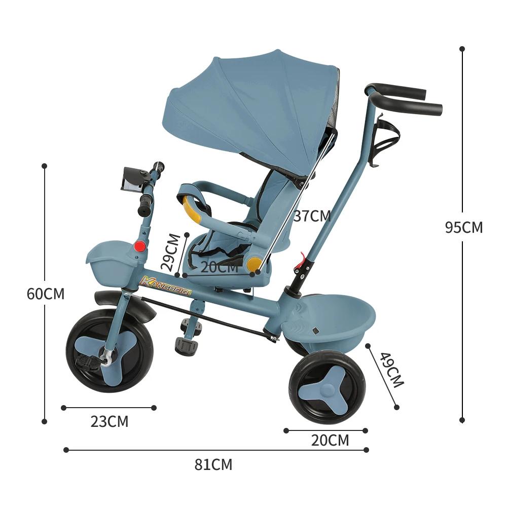 Tricycle à partir de 10 mois, Tricycle pour enfants, siège rotatif, auvent pliable avec parasol, por