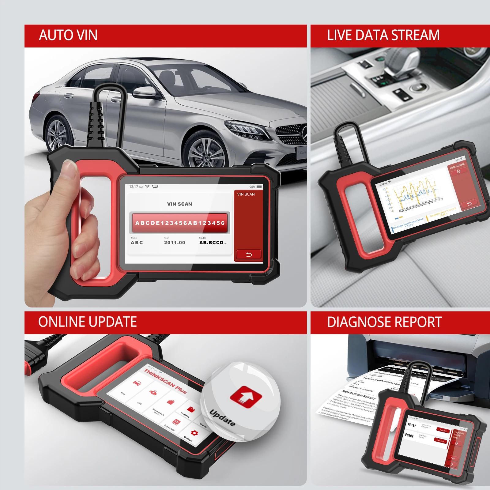 THINKCAR-Outil de Diagnostic de Voiture, Scanner OBD2, Système ECM ABS SRS TCM BCM, Réinitialisation