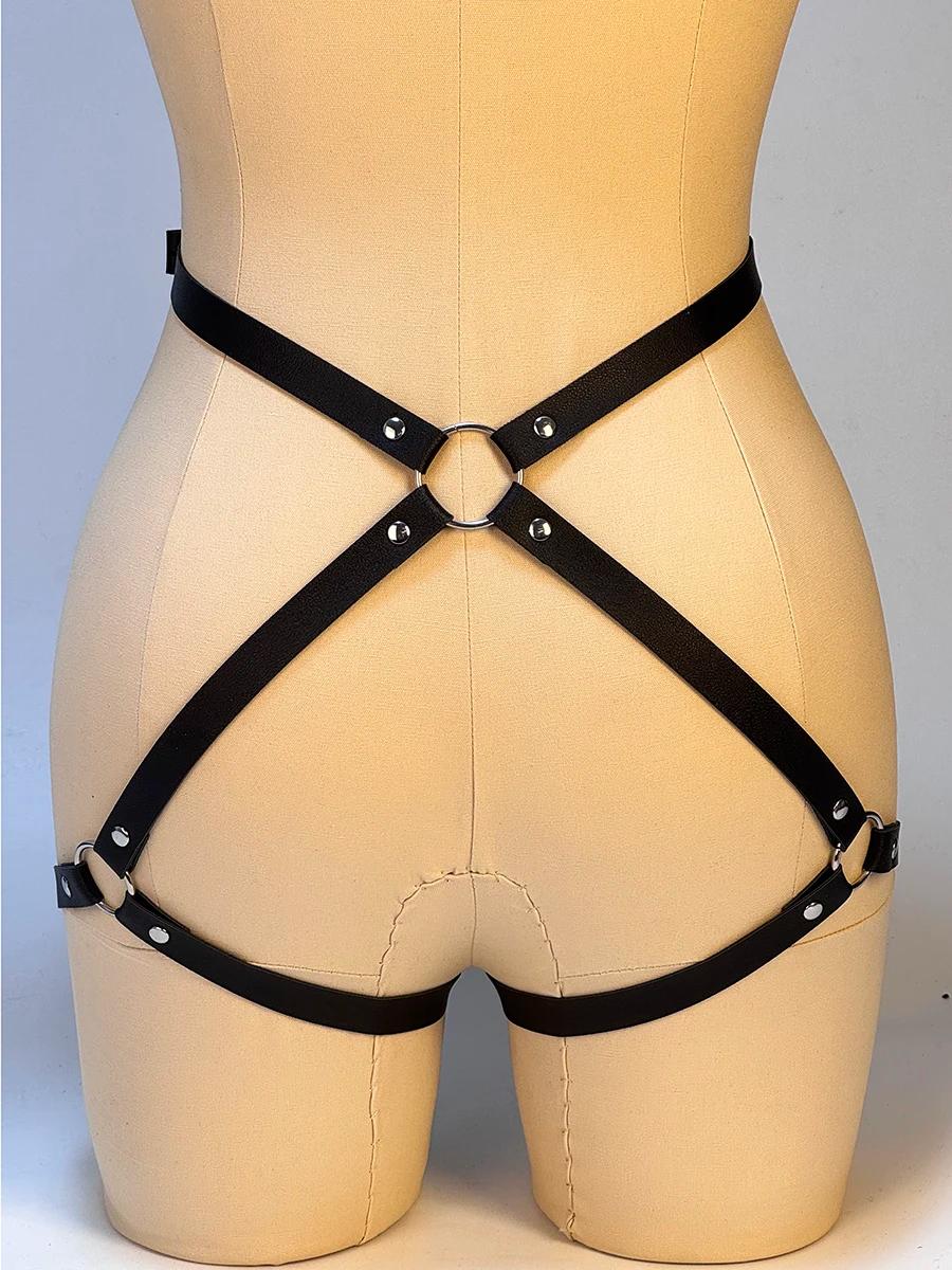 Harnais de jambe bondage sexy pour femme, ceinture punk tendance de la taille à la jambe, jarretière