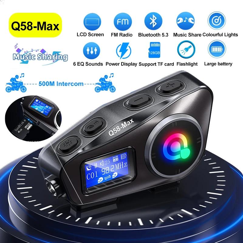 Casque de Moto sans fil Bluetooth casque Intercomunicador Moto LCD affichage FM Radio musique partag