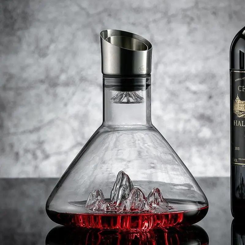 Carafe à vin pour whisky Iceberg, 1500ML, fait à la main, verseur de vin en cristal sans plomb, Cara