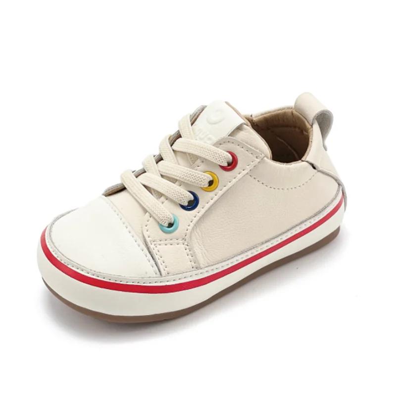 Chaussures en cuir pour bébés garçons et filles, baskets pieds nus à semelle souple, Tennis en plein