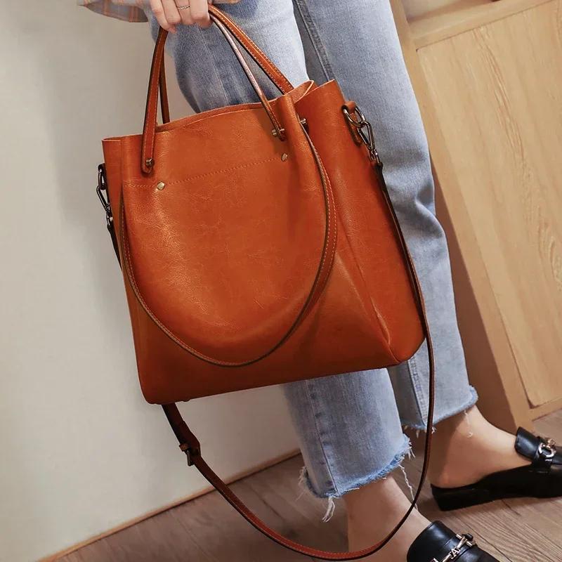 Sacs à main en cuir véritable de vache pour femmes, sac à bandoulière Vintage rétro en cuir de vache