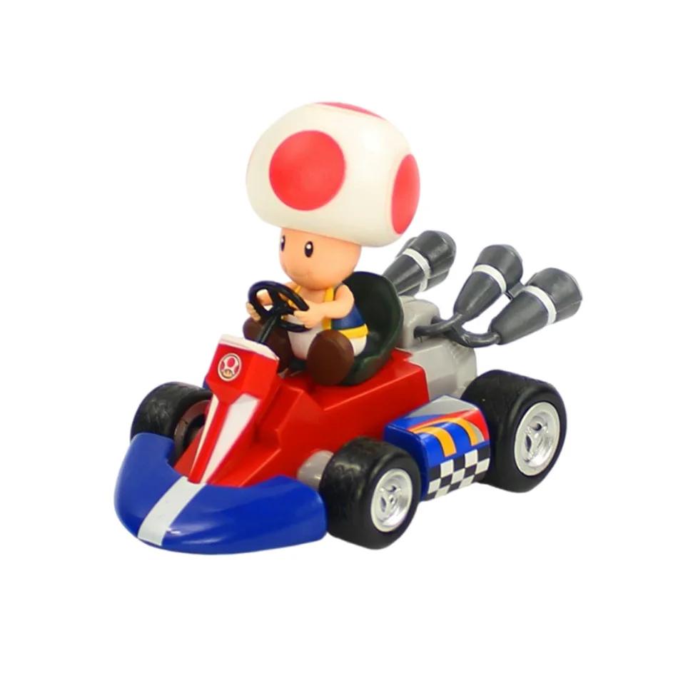 Super Mary série Karting Mario Bros Luigi Yoshi âne Kong figurine jouets retirer voiture 12.5*8*9 cm
