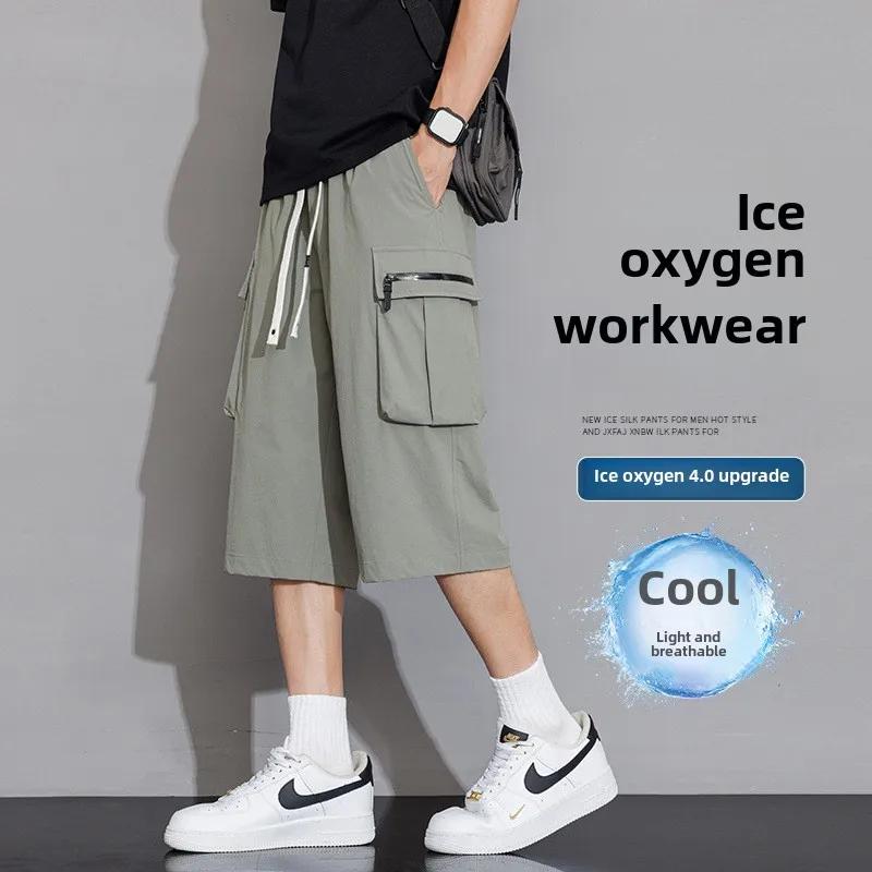 Été mince Style lâche sport décontracté pantacourt été homme Shorts Cargo court-fitting hommes Short