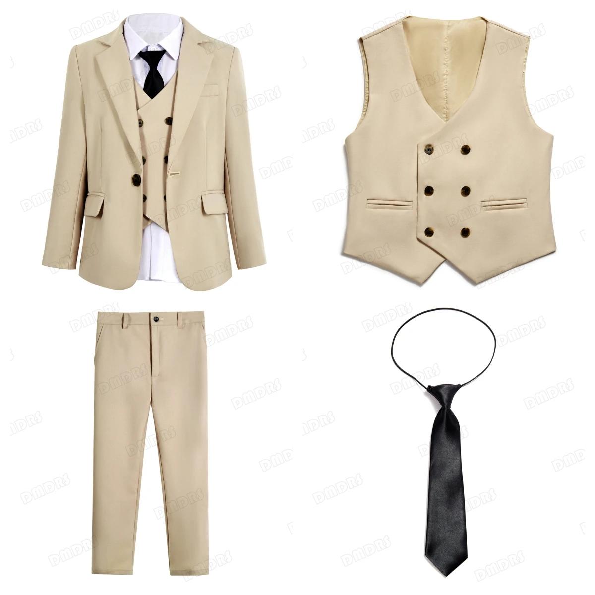 Ensemble de costume solide Champagne pour enfants, pour fête de mariage, remise de diplôme, Communio