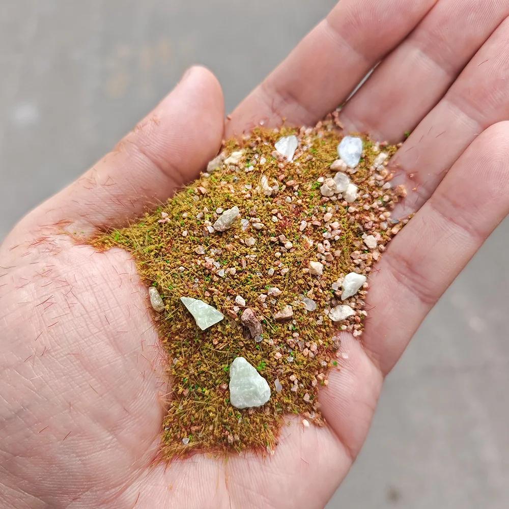 1.058 oz/sac bricolage modèle mélangé avec poudre d'herbe de pierre, simulation de pelouse, aménagem