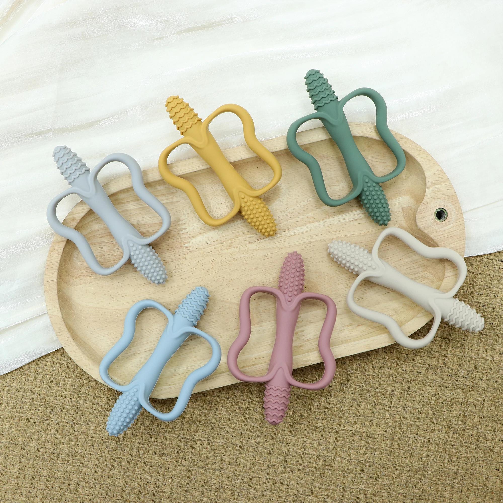 Jouets de dentition pour bébé avec poignées faciles à saisir, jouets de dentition en silicone de qua