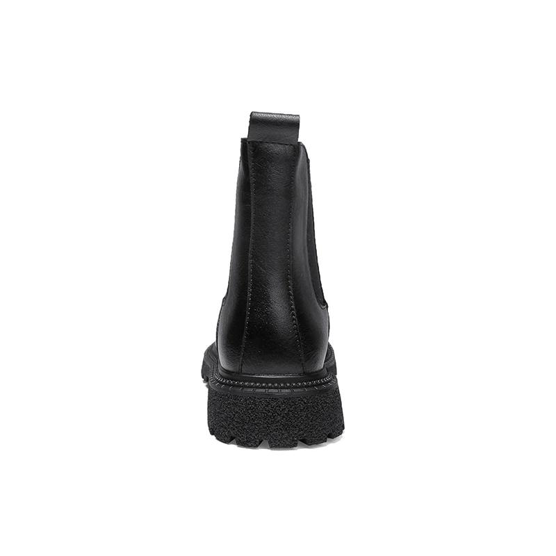 Bottines Chelsea en cuir véritable pour hommes, bottines décontractées à la mode, de luxe, en peluch