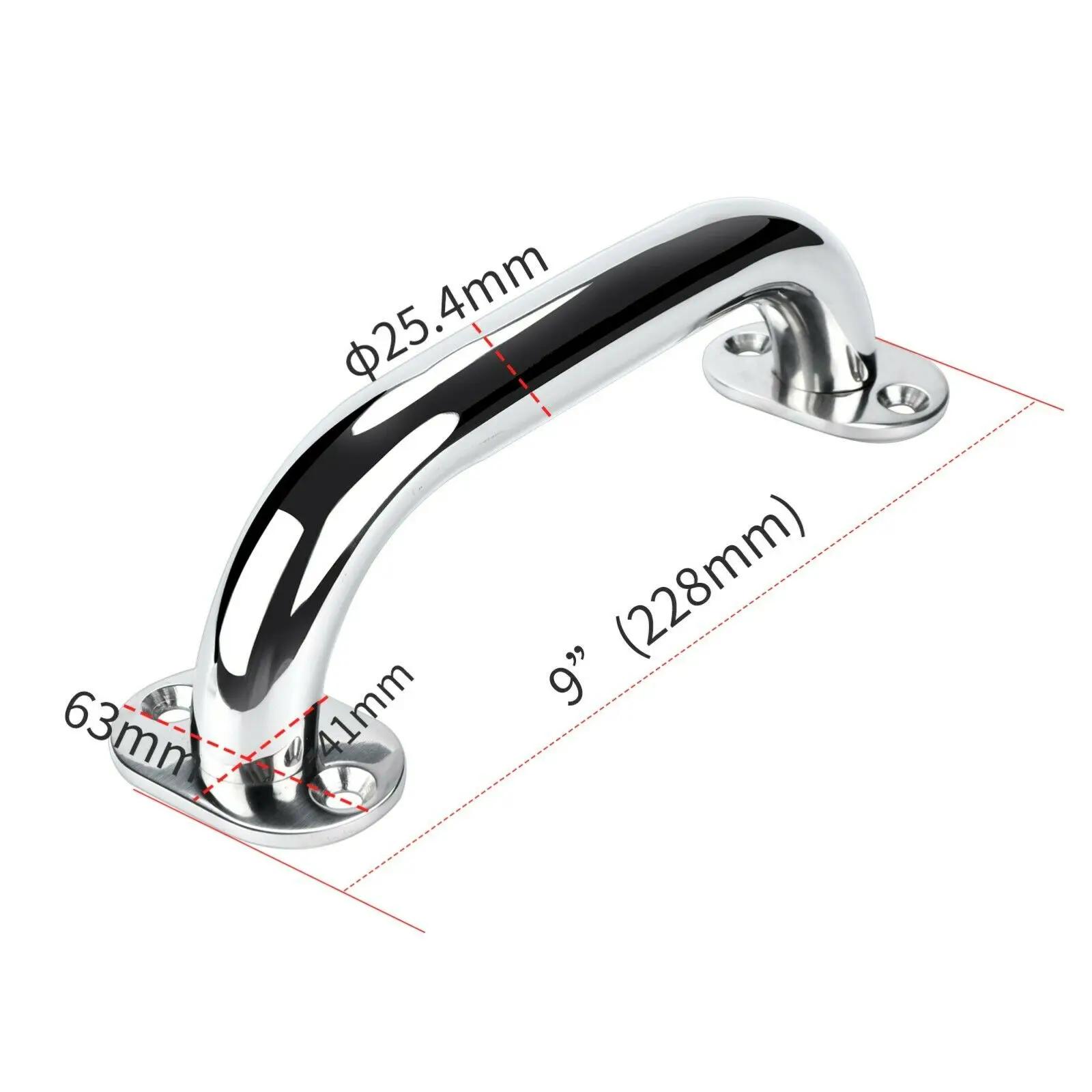 Accessoires de bateau Marine 2 pièces en acier inoxydable 9 '', poignée de maintien polie pour porte