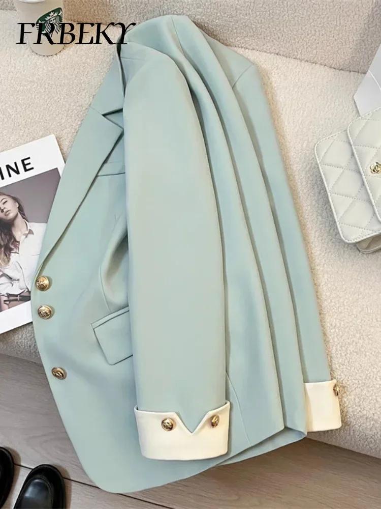 Blazer femme mode coréenne printemps automne nouvelle couleur unie costume veste loisirs tempérament