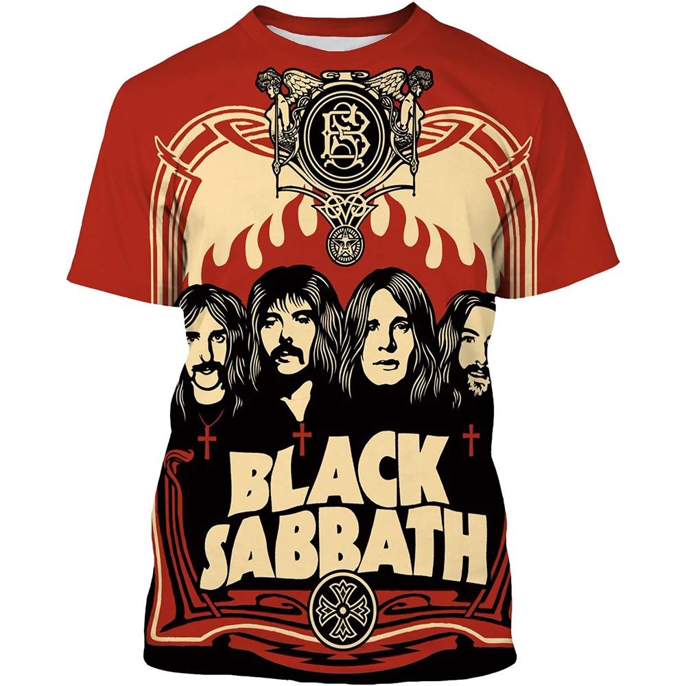 Été nouveau à la mode Black Sabbath hommes 3D imprimé T-shirt Hip Hop décontracté Cool à manches cou