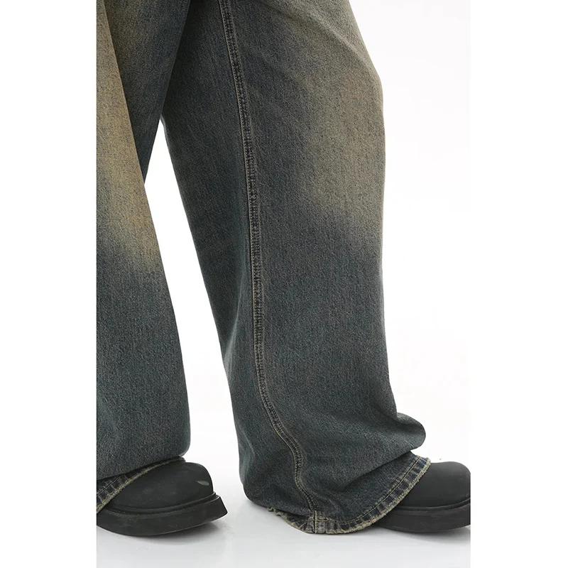 Nouveaux hommes Baggy jambe droite jambe large jean homme mode Vintage lavage pantalon Denim décontr