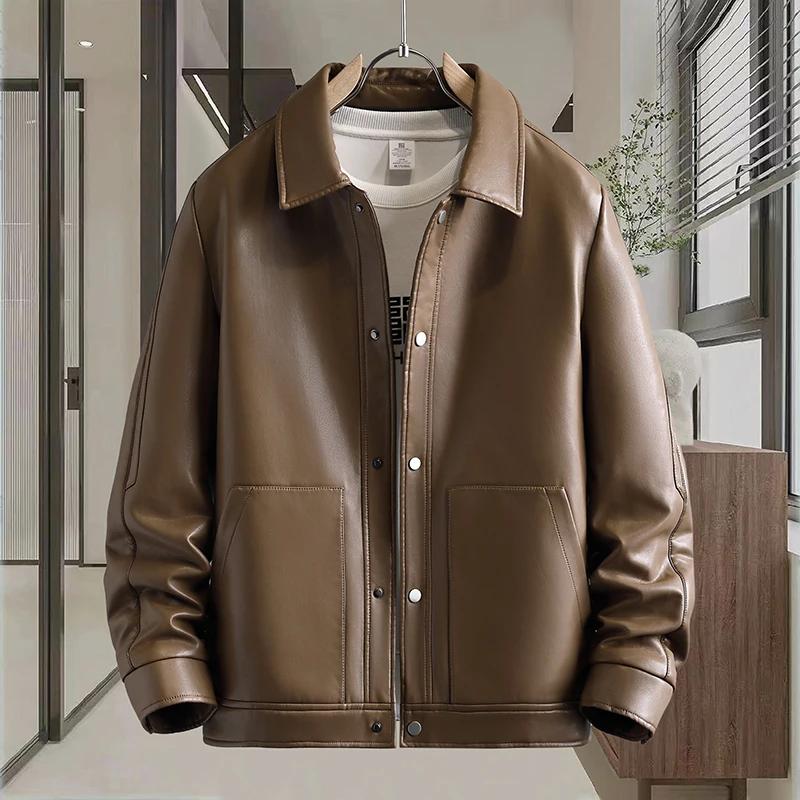 Cette veste d'automne à col montant de haute qualité la plus vendue est une veste en cuir décontract