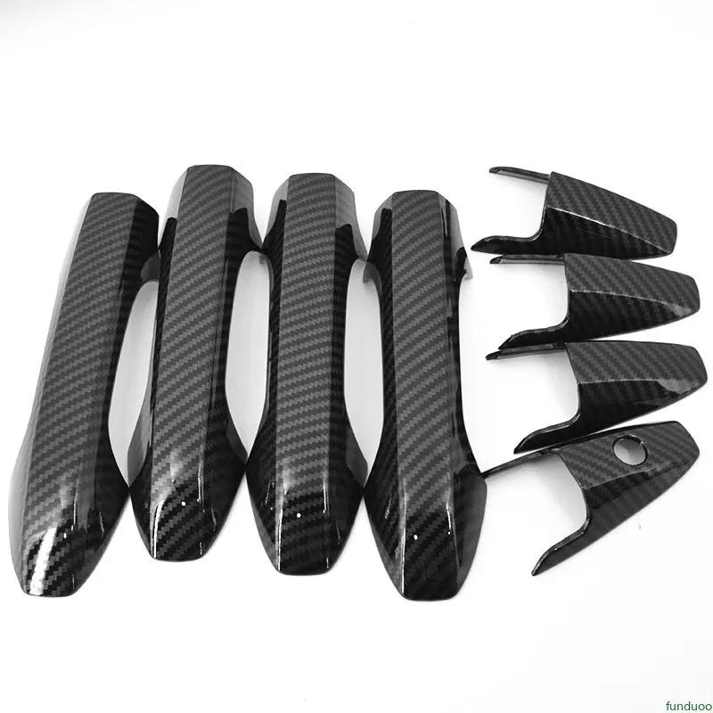 Pour Honda CRV CR-V 2007-2011 noir brillant en Fiber de carbone Chrome poignée de porte de voiture c