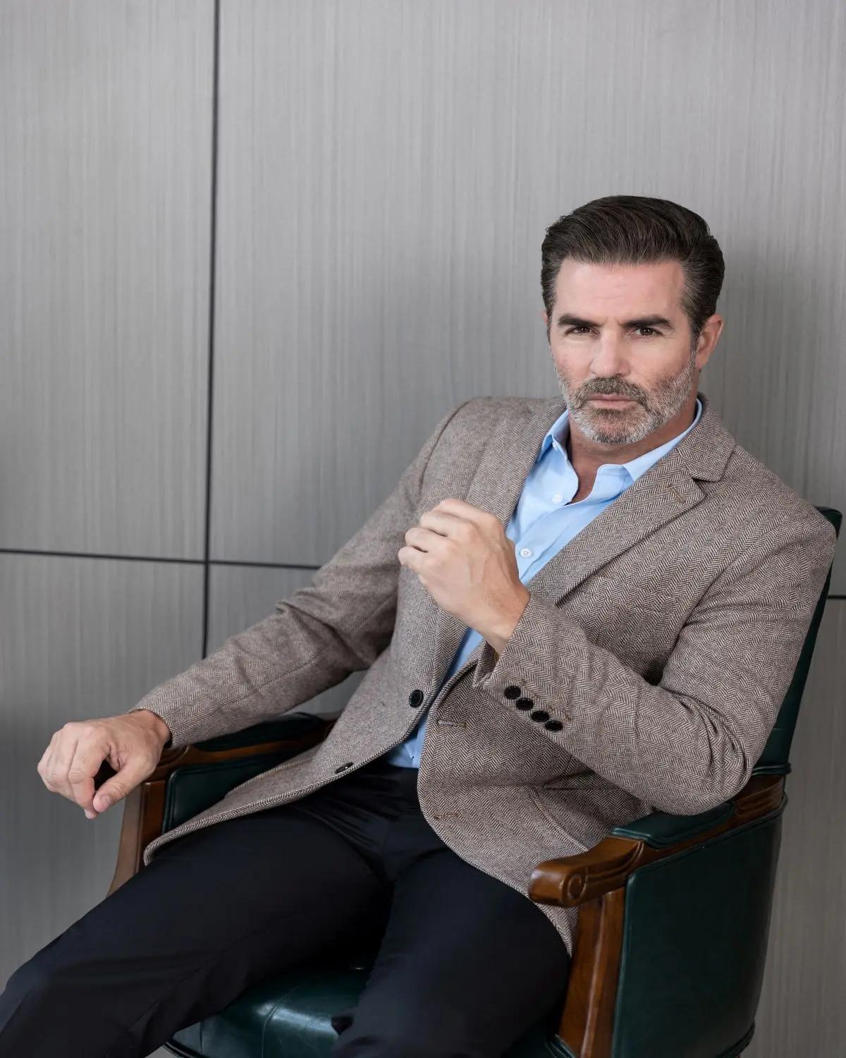 Costume pour hommes, Blazer marron, Tuxedos de bal, laine à chevrons, Tweed, simple boutonnage, vest