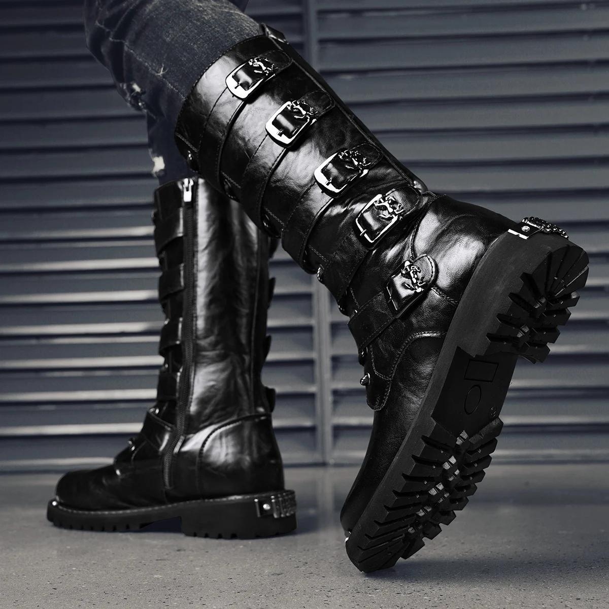 Bottes de moto montantes décontractées pour hommes, bottes de travail de protection de sécurité, ext