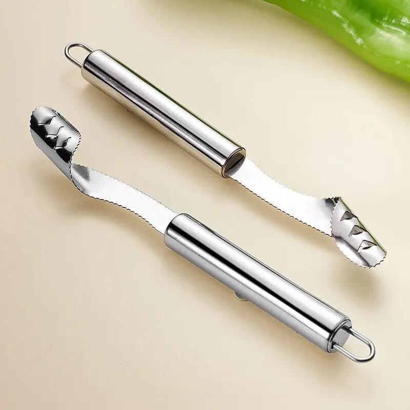 Corer de Chili en acier inoxydable, dissolvant de graines de courge amère, couteau de creusement de 