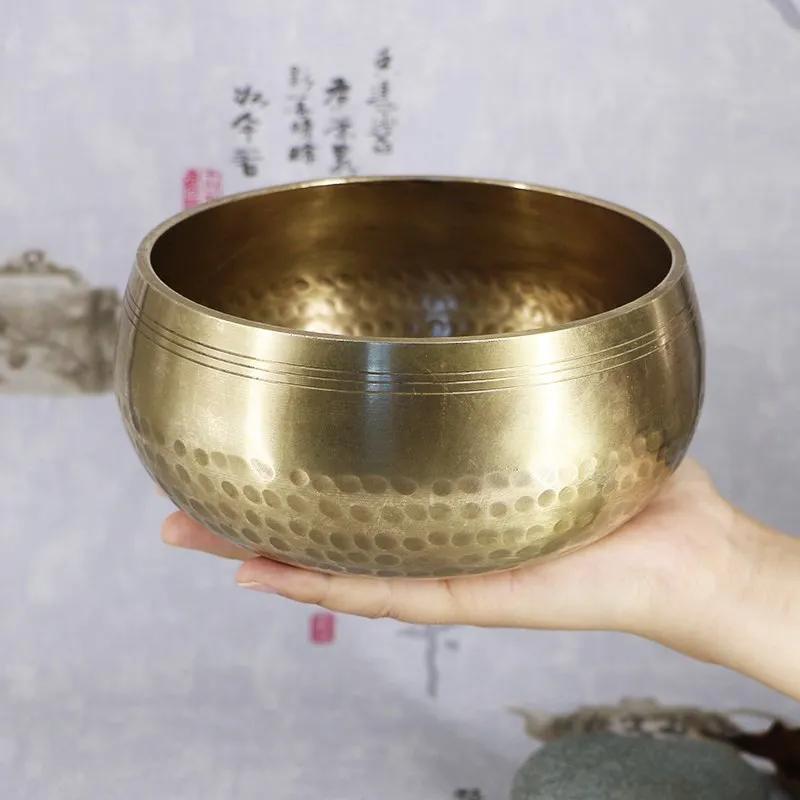 Bol sonore de bouddha fait à la main en népal, Yoga, méditation, chant, carillon en laiton, artisana