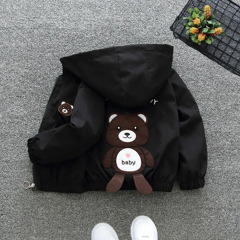 Nouveau lapin filles veste printemps automne à capuche fermeture éclair bébé coupe-vent manteau cade
