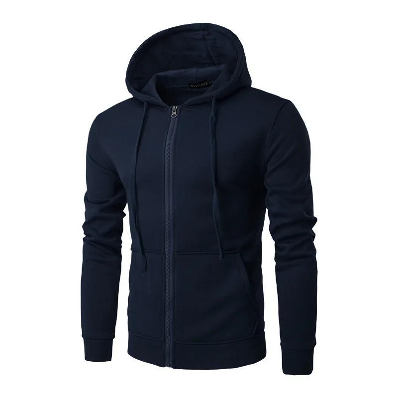 Veste à capuche à manches longues PVD pour hommes, fermeture à glissière, sweat-shirt Slim Fit, vête