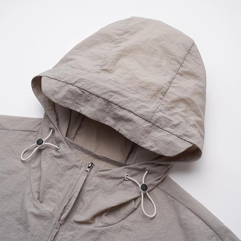 UPF50 + Protection UV manteaux de peau hommes/femmes unisexe été coupe-vent léger pare-brise UV capu