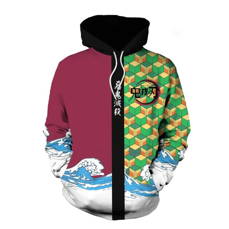 Sweat-shirt à capuche pour hommes, dessin animé Demon Slayer Kimetsu No Yaiba 3D Demon Slayer Agatsu
