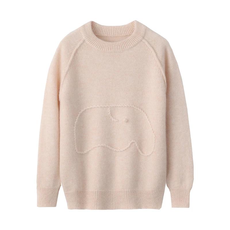Pull en laine Pure pour enfants pull à col rond basique automne hiver épais garçons filles 100% lain