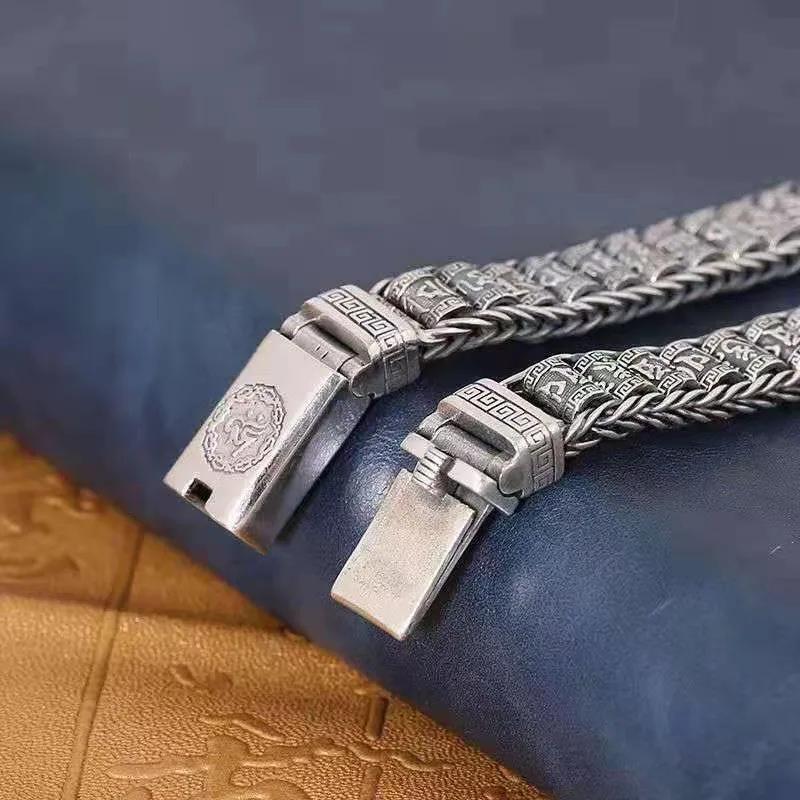 Bracelet en argent sterling 925, bracelet vintage pour homme et femme, bijoux de mode simples pour f