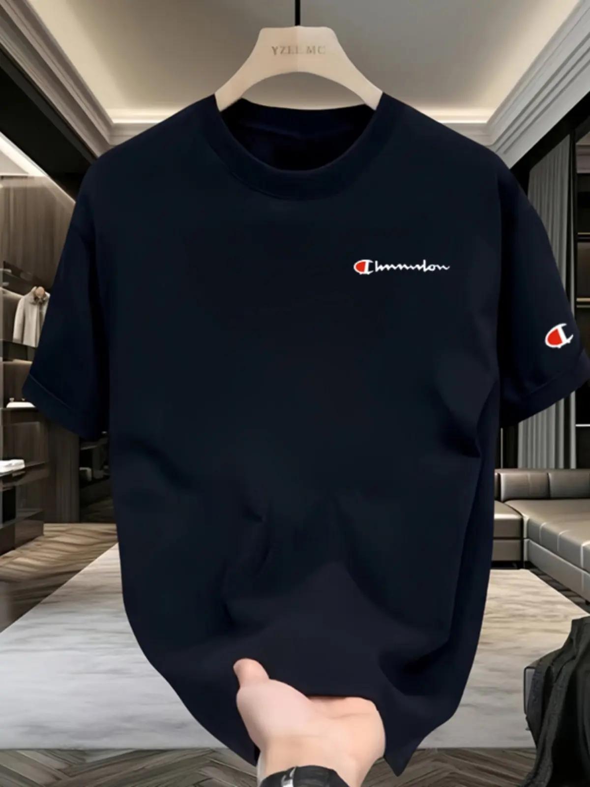 T-shirt d'été en coton pur haut de gamme, style coréen, décontracté et polyvalent, col rond, manches
