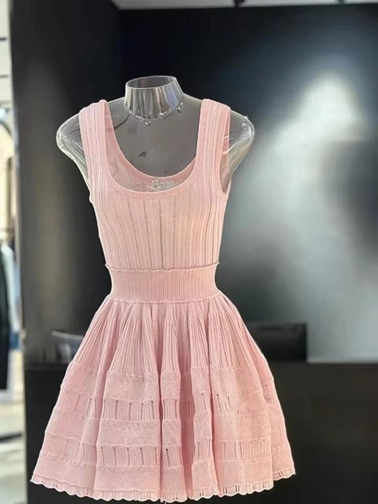 Robe élégante pour femme de marque de luxe parisienne, sexy, décontractée, pour soirée, sans manches