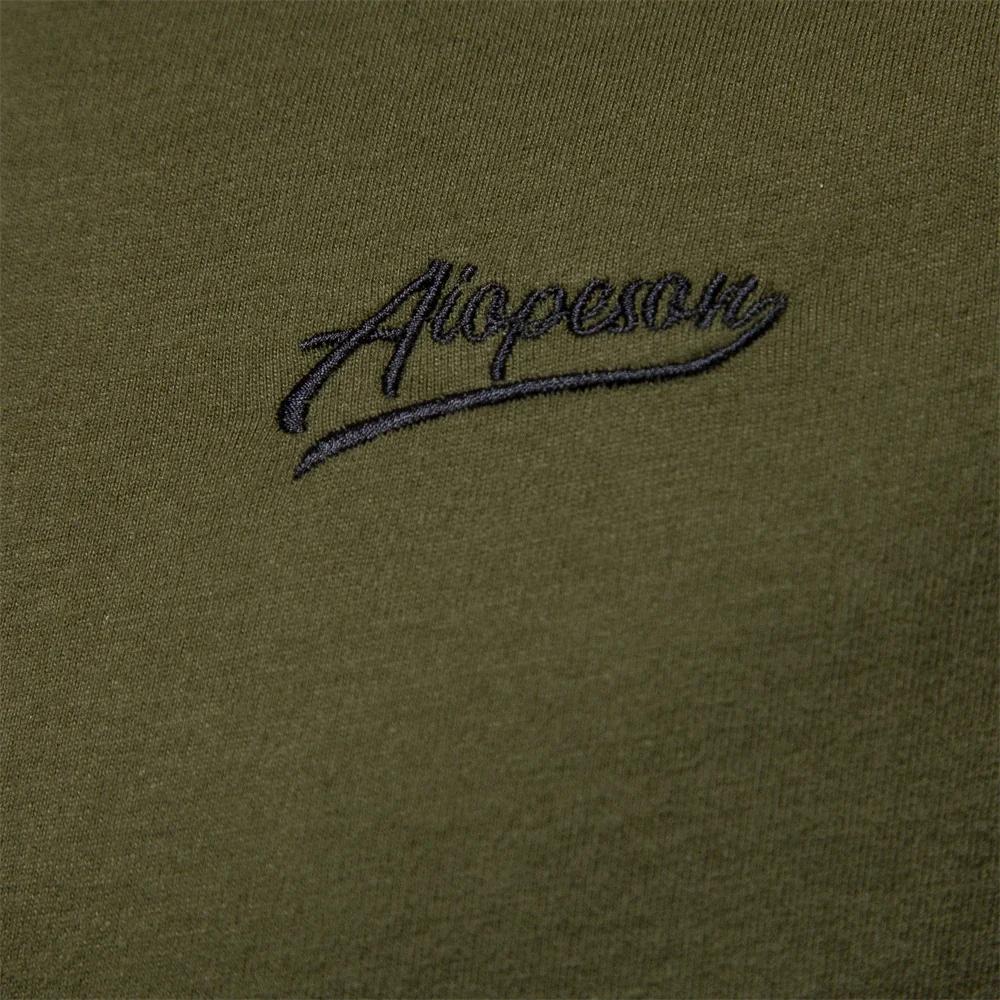 AIOPESON hommes T-shirts 100% coton à manches longues col rond Pactwork décontracté T-shirts pour ho