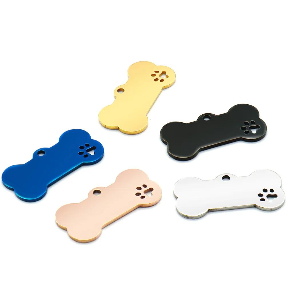 Collier personnalisé en acier inoxydable, étiquette d'identification pour animaux de compagnie gravé