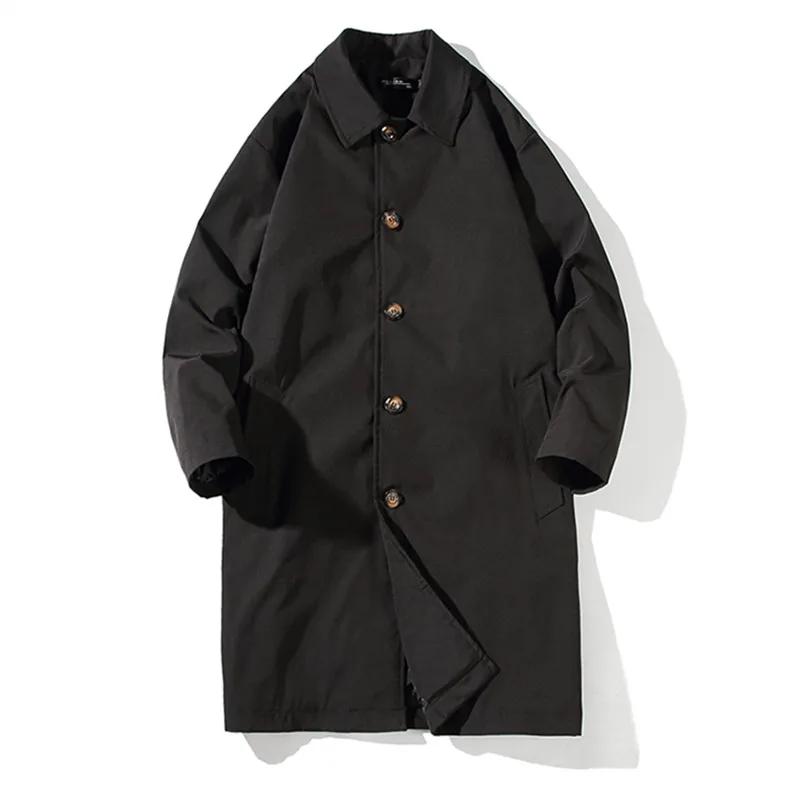 Trench décontracté à col rabattu pour homme, coupe-vent, surdimensionné, à la mode, nouvelle collect