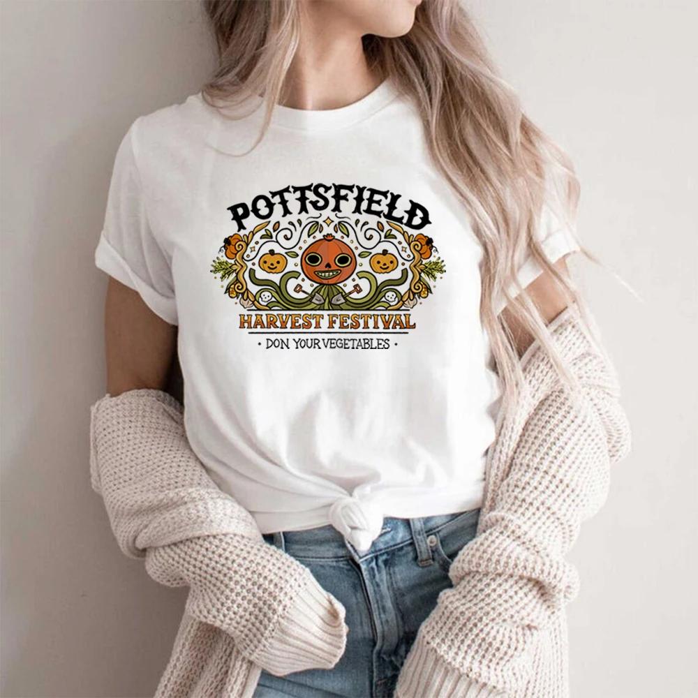 Pottsfield – T-shirt d'halloween au mur de jardin, image Vintage de Festival de récolte, citrouille