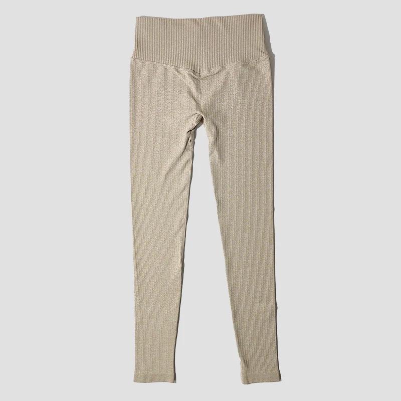 Pantalon de Yoga sans couture, Leggings de sport, taille haute, couleur unie, pleine longueur, pour 