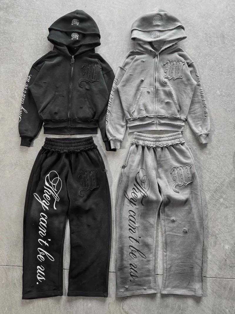 Sweat à capuche surdimensionné pour hommes et femmes, marque de mode américaine, motif de lettre M b