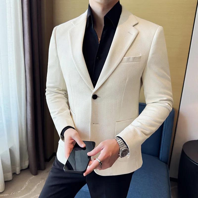 Blazer en daim à boutonnage simple pour hommes, veste à la mode, coupe couvertes, veste trempée, rob