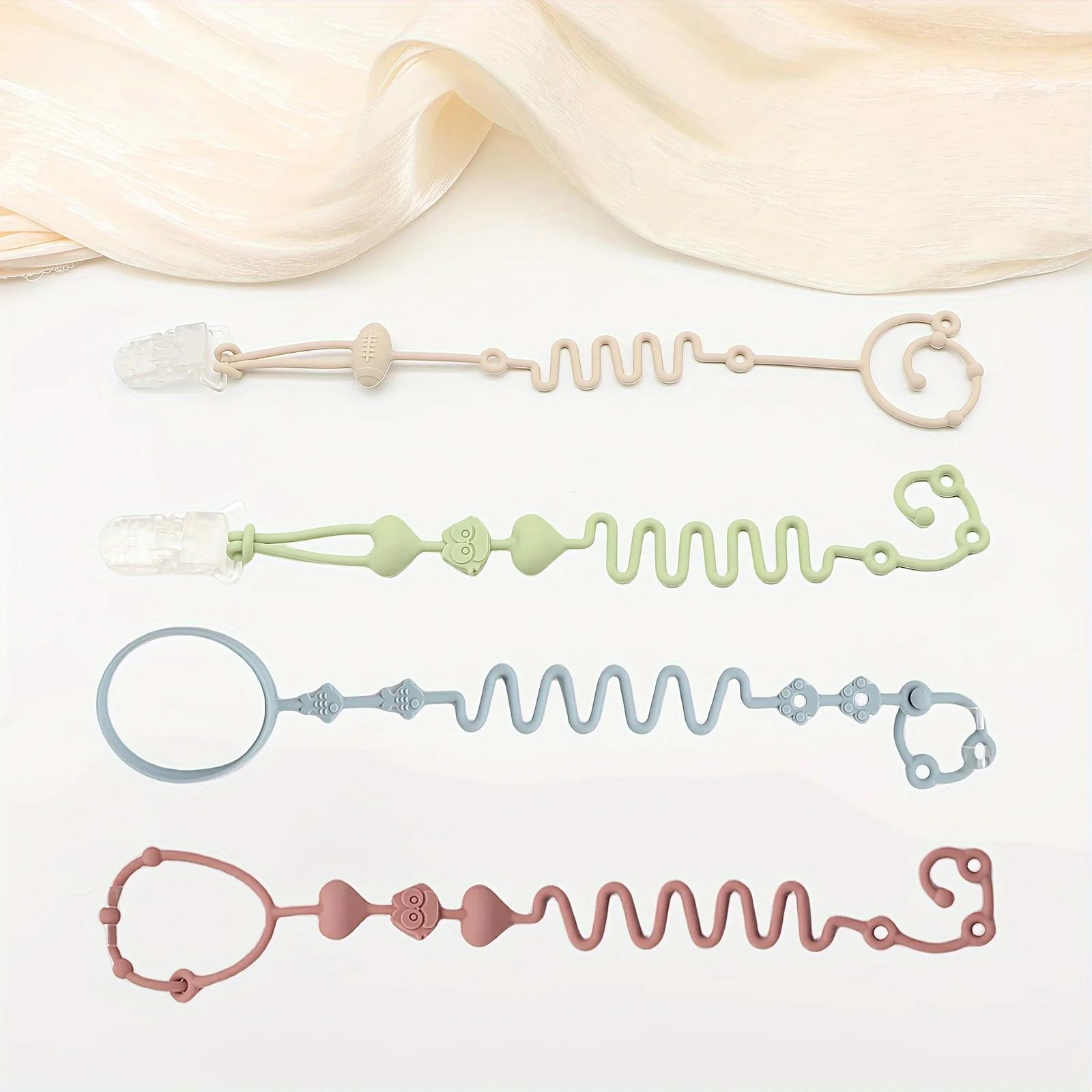Chaîne de sucette réglable en Silicone, jouets de dentition, adaptés à une chaise haute, au berceau,