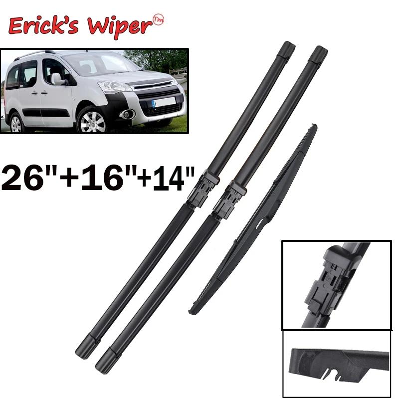 Erick's Wiper-Jeu d'essuie-glaces avant et arrière pour Berlingo B9 2008-2017, brosses pour pare-bri